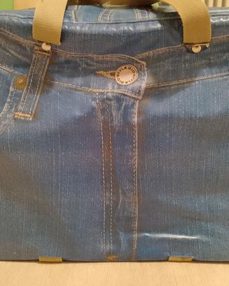 Borsone termico trama blu jeans