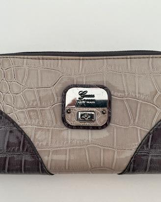Portafoglio vintage Guess grigio effetto coccodril