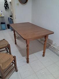 tavolo da cucina con 6 sedie impagliate