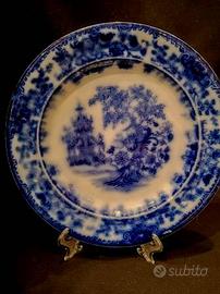 Coppia antichi piatti flow blue inglesi 800