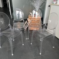 4 sedie trasparenti