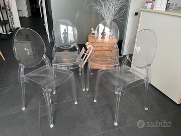 4 sedie trasparenti