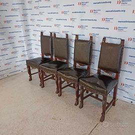 4 Sedie Intagliate stile Neorinascimento