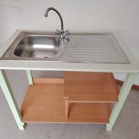 lavello inox + rubinetto +mobiletto. 