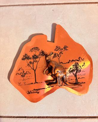 Placca in rame "Made in Australia" con canguro in