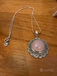Ciondolo collana Quarzo rosa