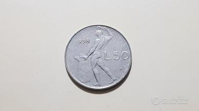 moneta 50 lire  del 1958