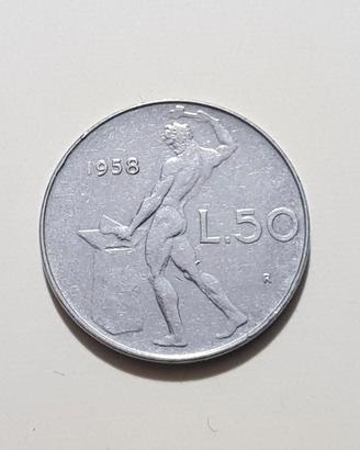 moneta 50 lire  del 1958