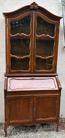 Vetrina con ribalta in legno