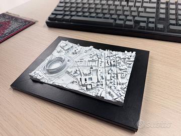 Roma - Skyline 3D, stampato in resina con cornice