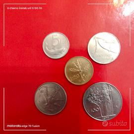 5 monete del 1977 