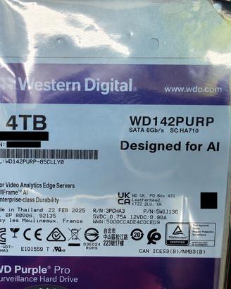WD Purple Pro 14TB WD142PURP nuovo sigillato