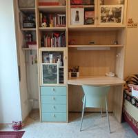 libreria con scrivania + alveare  betulla