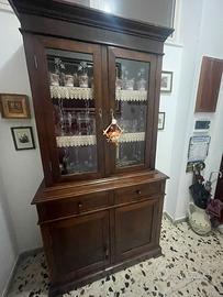 Credenza antica epoca inizi 900 doppio corpo mogan