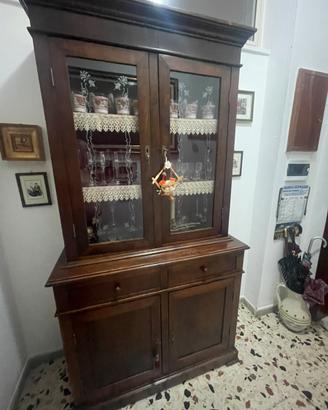 Credenza antica epoca inizi 900 doppio corpo mogan