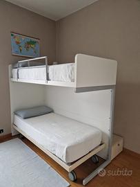 Letto a Castello Moderno con scale e cassetti