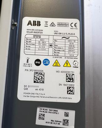 Inverter fotovoltaico abb 3 le