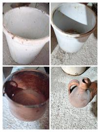 vasi  anfore e pentola in rame