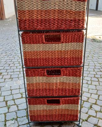 Cassettiera Vimini 4 Cassettiera colorata