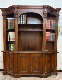Mobile libreria classica in legno color noce