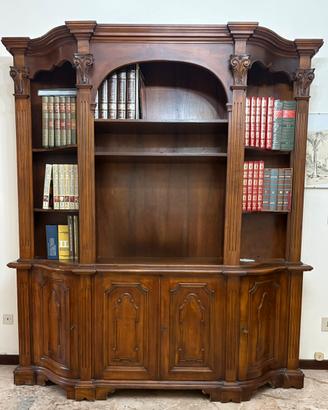 Mobile libreria classica in legno color noce