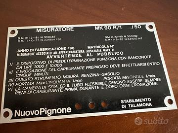 Targhetta originale Nuovo Pignone MK90