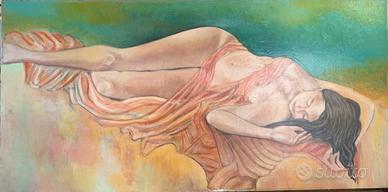 Dipinto La Venere dormiente Quadro cm. 120x60