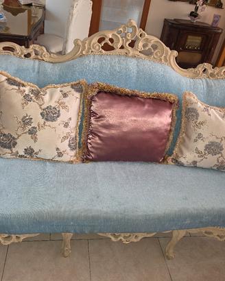 set divano con 2 poltrone stile barocco 