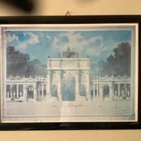 Stampa  acquarello arco di trionfo parigi