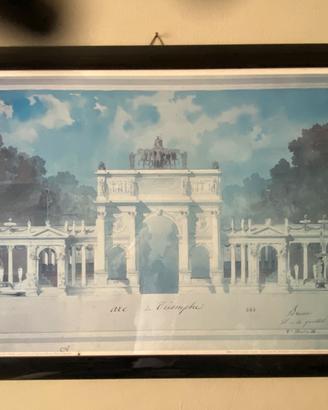 Stampa  acquarello arco di trionfo parigi