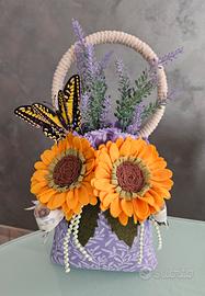 fermaporta con girasoli e lavanda 