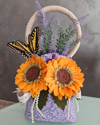 fermaporta con girasoli e lavanda 