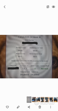 Eos 5d mark iv + 24-105 canon (1869scatti)nuova