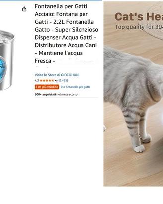 Fontanella per gatti super silenziosa