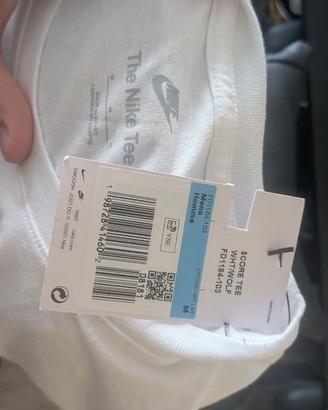 T-shirt Nike bianca con logo ricamato - M