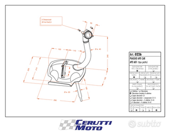 Scarico SITO Piaggio Ape 601