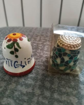 Coppia ditali decorati da collezione