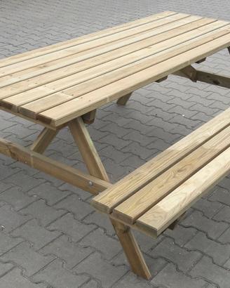 SET BIRRERIA PICNIC LEGNO IMPREGNATO 180X160XH71CM