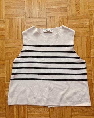 Zara Knit Top a Righe Taglia S
