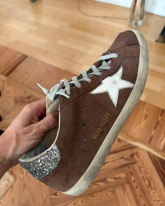 Golden goose superstar scamosciato marrone
