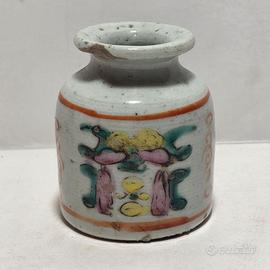 Antico Piccolo Vaso Porcellana Cinese Fine XIX