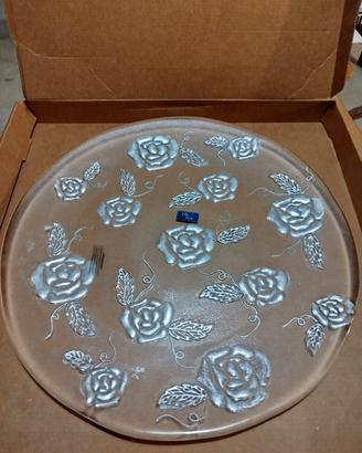 Piatto decorativo in vetro satinato Ichendorf