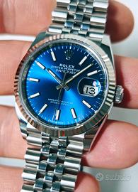 Rolex DJ 36 blu 126234 oro bianco jubilee 2024  