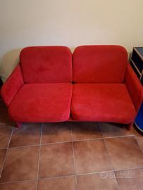 Divano velluto rosso
