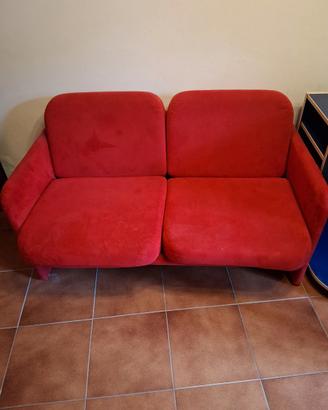 Divano velluto rosso