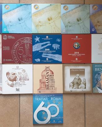16 divisionali Italia FDC Euro, dal 2002 al 2017