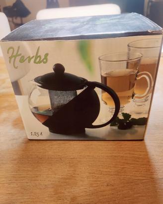 Teiera Tisaniera Herbs 1,25 L in vetro