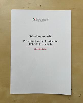 AGCM Presentazione del Presidente Rustichelli 2024
