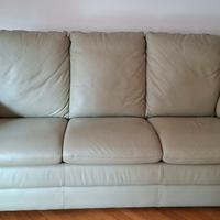 Divano 3 posti + 2 poltrone, vera pelle