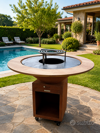 BARBECUE PROFESSIONALE CON PIASTRA DA 100 CM